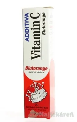 ADDITIVA VITAMÍN C Blutorange 20 šumivých tabliet