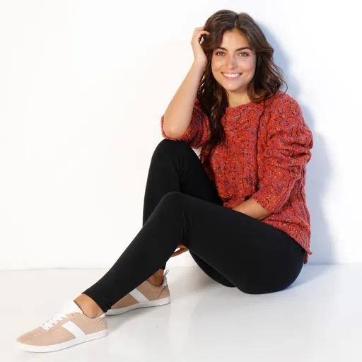 Hrejivé moltonové legíny s vysokým pásom