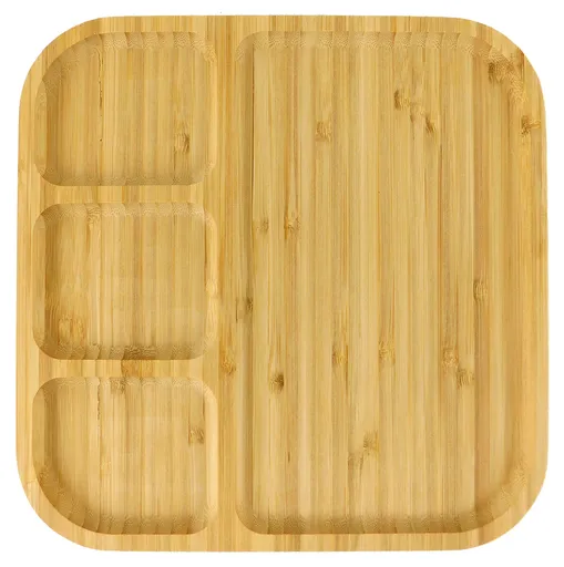 MAKRO - Podnos delený štvorec 24,5x1,5cm, bambus