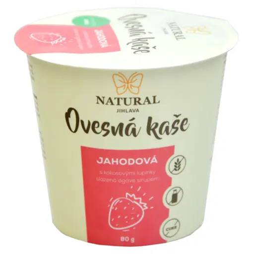 NATURAL JIHLAVA Ovsená kaša jahodová bez lepku natural 80 g
