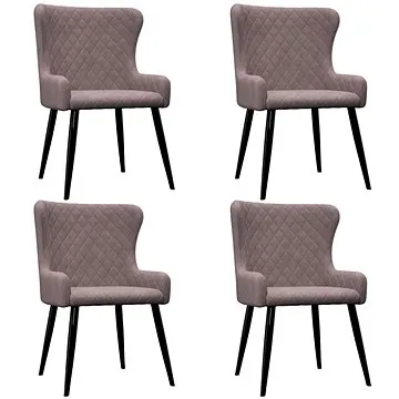 Jedálenské stoličky 4 ks ružové zamat (279169)