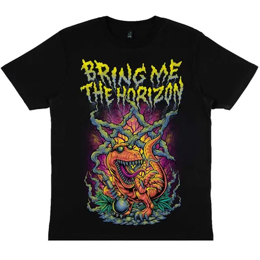 Bring me the horizon tričko Smoking Dinosaur Čierna M