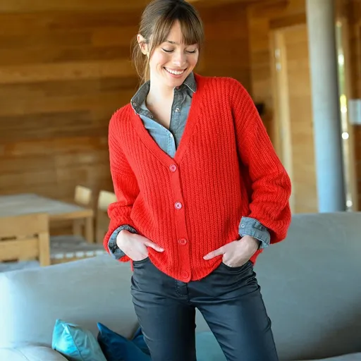 Voľný sveter, mohérový na dotyk