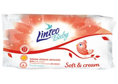 Vlhčené obrúsky detské Linteo Baby Soft and Cream 72ks