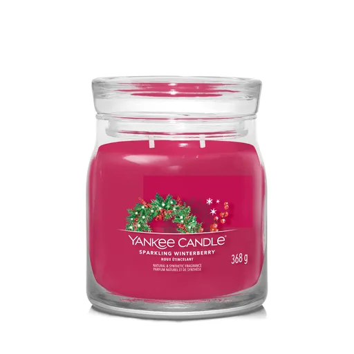 YANKEE CANDLE Signature Vonná sviečka 2 knôty Sparkling Winterberry 368 g