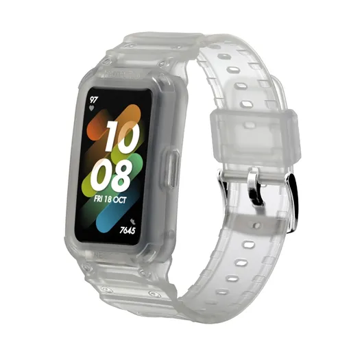 GLACIER Ochranné puzdro s remienkom Huawei Band 6 / 7 / Honor Band 6 priehľadné