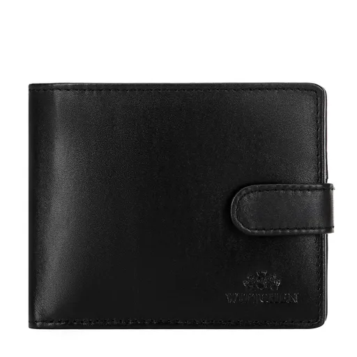 Pánska kožená peňaženka so zapínaním na patent čierna 14-1-644-L1E
