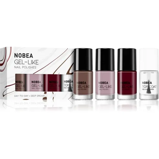 NOBEA Day-to-Day 4-Piece Gel-like Nail Polish set sada lakov na nechty Deliciously deep dream