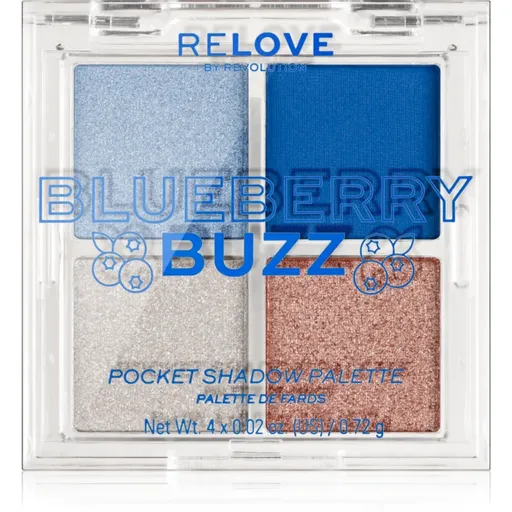 Revolution Relove Pocket Palette paletka očných tieňov odtieň Blueberry Buzz 4x0.72 g