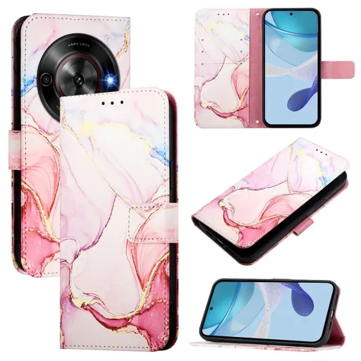 ART MARBLE Peňaženkový kryt pre ZTE Blade A75 5G / Nubia Focus 5G ROSE GOLD