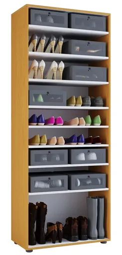 VCM Botník Vandol I bez dveří a 9 polic, buk