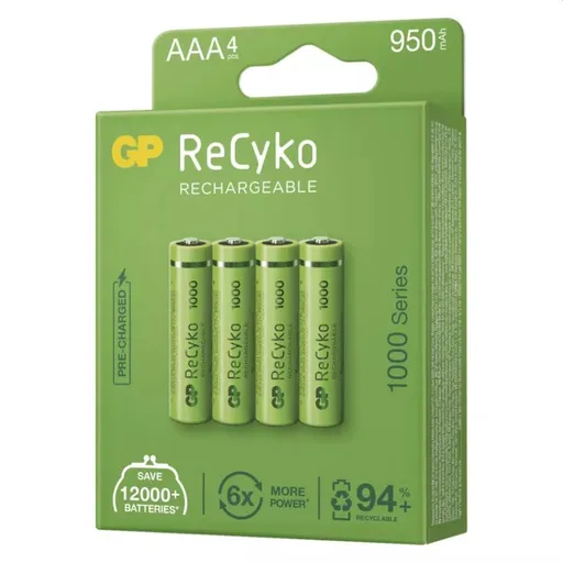 GP AAA ReCyko 950 mAh, nabíjací (HR03) 4 ks