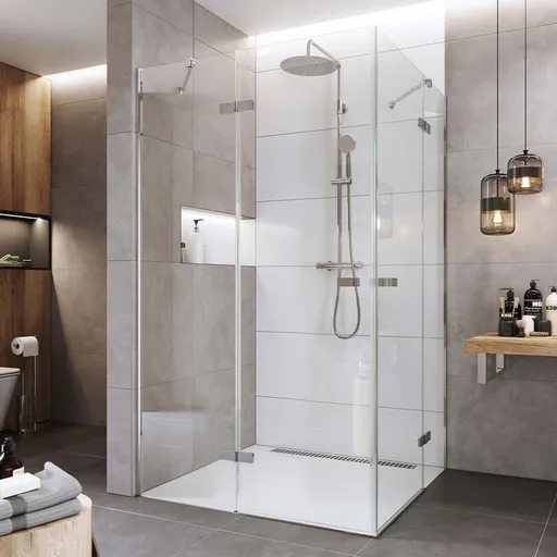 Mereo Sprchovací kút, Novea, obdĺžnik, pántový, 100x80 cm, chróm ALU, sklo Číre CK10314ZVR