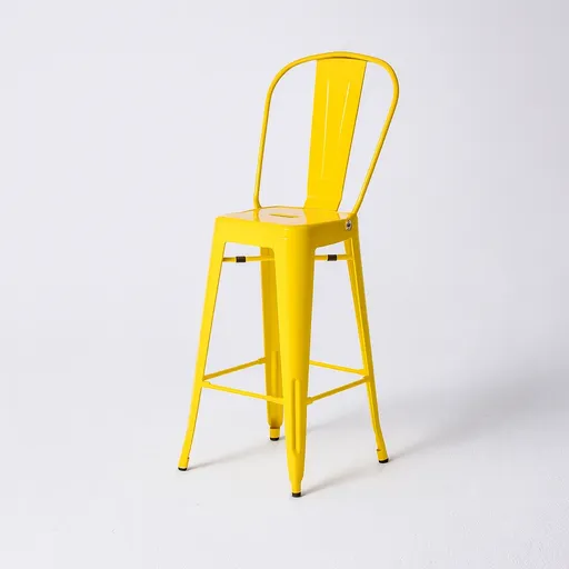 ArtD Barová stolička Paris Back inšpirovaná Tolix | žltá