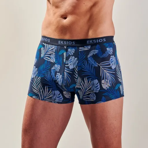 Súprava 3 boxeriek s pohodlným pružným pásom a potlačou listov