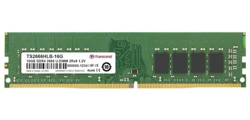 Transcend pamäť 16GB DDR4 2666 U-DIMM 2Rx8 1Gx8 CL19 1.2V