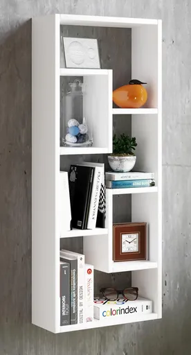 VCM Nástěnná police Vilota, bílá