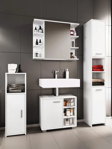 VCM 4dílná koupelnová sada Zalo I, bílá