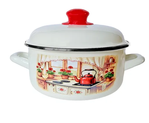 MAKRO - Randlík smalt 22cm 3,5L s pokrievkou Rustika