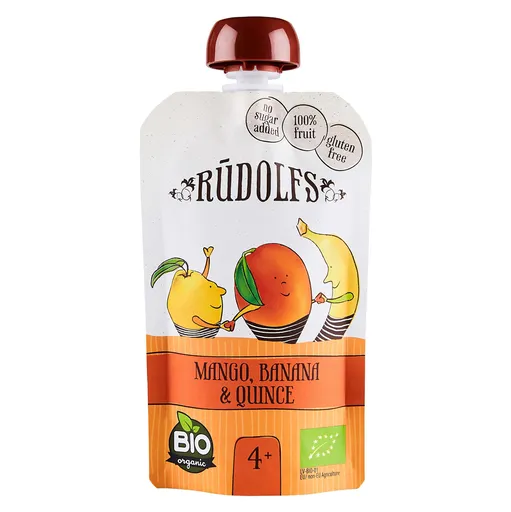 RUDOLFS Bio vrecko mango, banán a dula 4m+ 110 g
