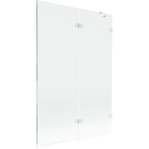 MEXEN/S - Lunar vaňová zástena 2-krídlová pravá 120 x 150, transparent, biela 897-120-100-20-00-P