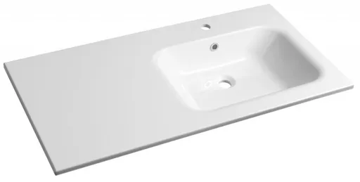 SAPHO - ARECA umývadlo 101x51,5cm, liaty mramor, pravé, biela AC101R