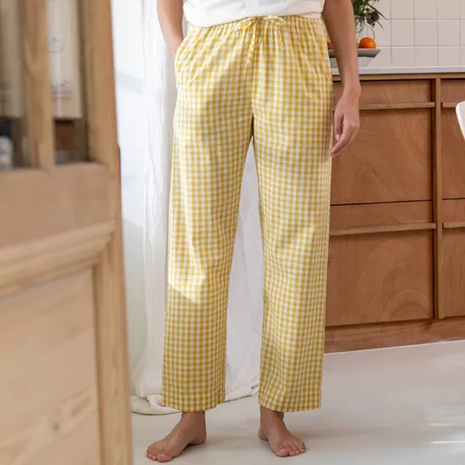 Široké kockované pyžamové nohavice