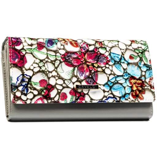 Dámska kožená peňaženka s kvetinovým vzorom a RFID ochranou