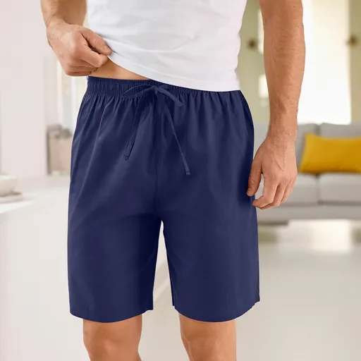 Súprava 2 pyžamových šortiek, jednofarebné + kockované