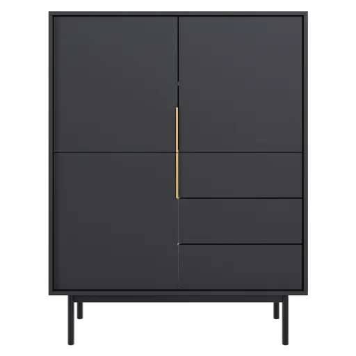 Komoda VIVALA 3D3S, čierna