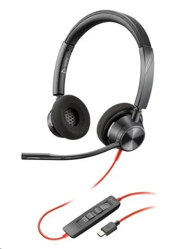 Poly Blackwire 3320 náhlavná súprava, USB-C/A adaptér, stereo