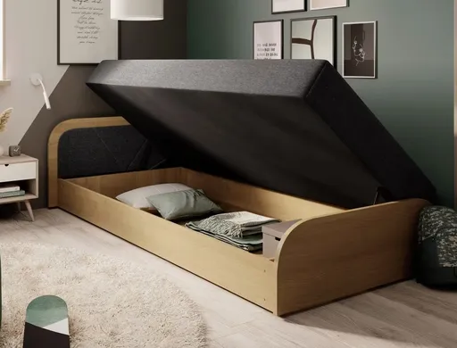 ArtElta Jednolôžková posteľ PARYS hnedá | 80 x 190 cm Farba: Ľavá / Sawana 05