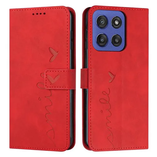 ART SMILE Peňaženkový obal s remienkom pre Motorola Edge 60 / Edge 60 Fusion červený