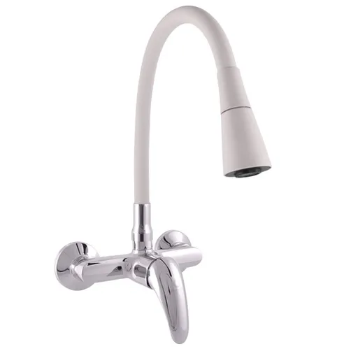 RAV SLEZÁK Sázava drezová batéria so silikónovým ramienkom 150 mm sivá / chróm sa502.5/13s SA502.513S