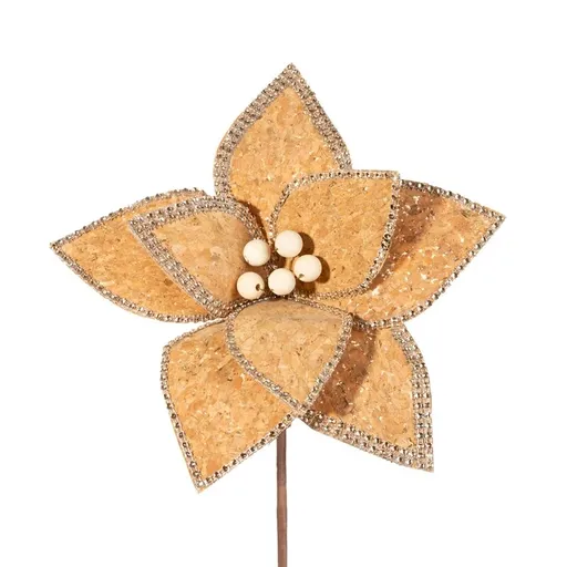 ArtFir Vianočný kvet 94 | béžová/zlatá 25 x 15 cm