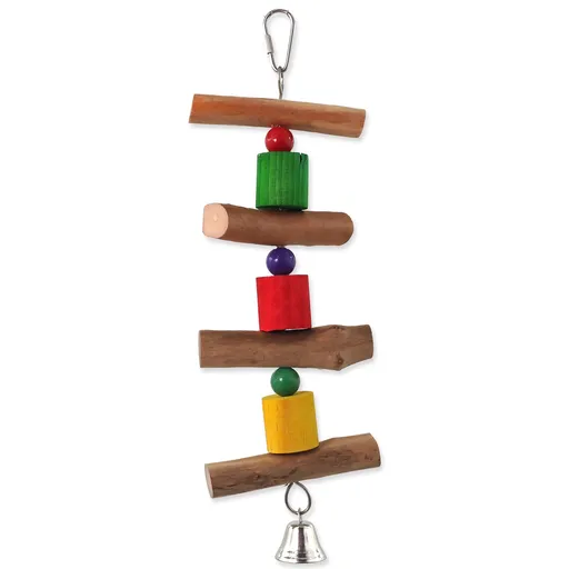 BIRD JEWEL Hračka závesná drevená so zvončekom 30 cm