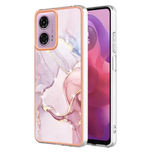 IMD MARBLE Ochranný kryt pre Motorola Moto G04 / G24 / G24 Power ROSE GOLD