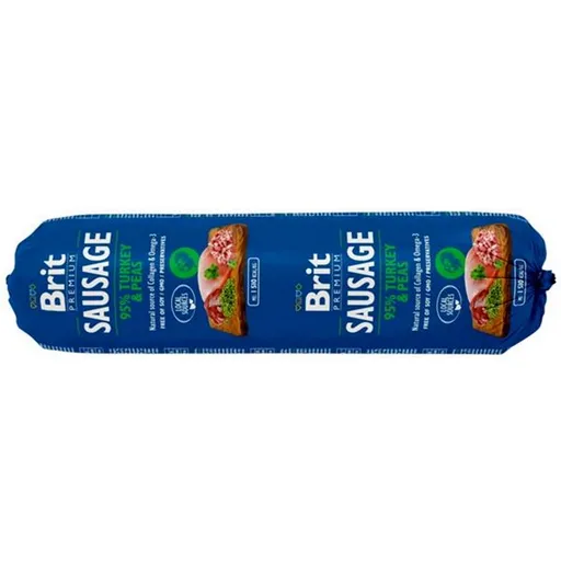 BRIT Premium Sausage Turkey & Pea saláma pre psov 800 g