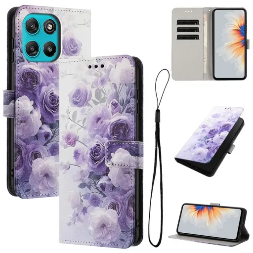 ART Peňaženkový kryt pre Motorola Moto G57 Power PURPLE ROSE