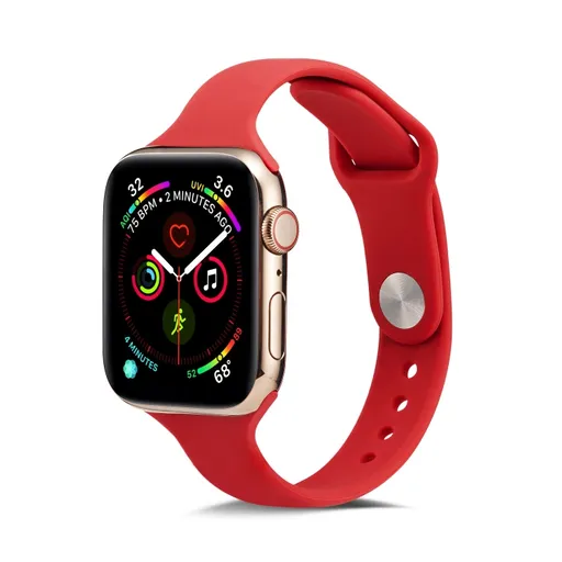 THIN Silikónový remienok Apple Watch 9 / 8 / 7 (41mm) / 6 / SE / 5 / 4 (40mm) / 3 / 2 / 1 (38mm) RED