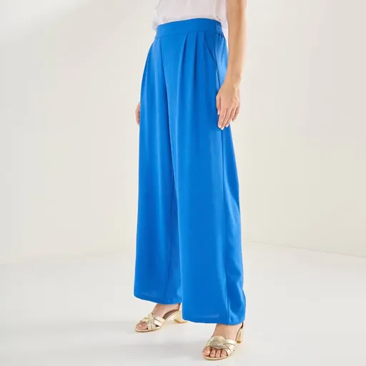 Široké krepové nohavice s vysokým pásom