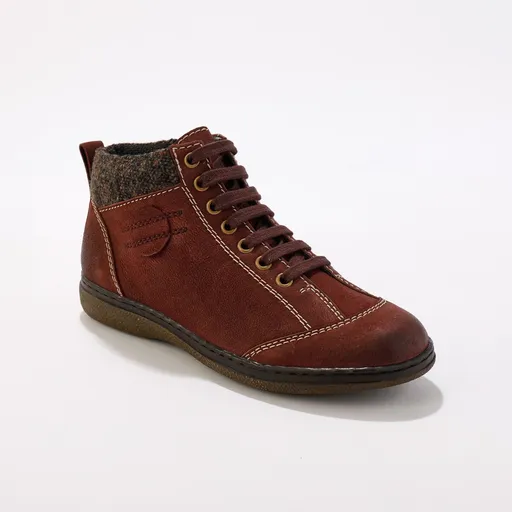 Kožené vysoké topánky so šnúrkami a zipsom