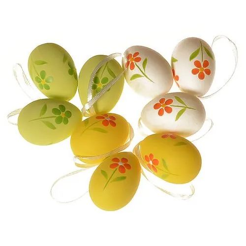 Sada vonkajších závesných vajec v. 5 cm, 9 ks vbalení, mix farieb