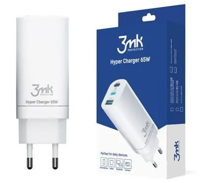 3mk sieťová nabíjačka - Hyper Charger 65W, biela