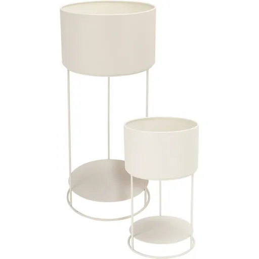 Súprava kovových stojanov na kvety Navelli biela, 2 ks