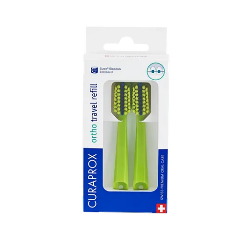 CURAPROX Travel set zelený- náhradná hlavica 2 kusy