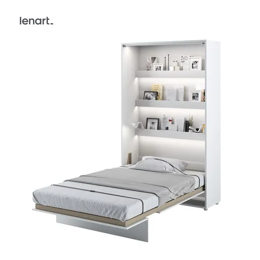 Dig-net nábytok Sklápacia posteľ Lenart BED CONCEPT BC-02p biely lesk | 120 x 200 cm