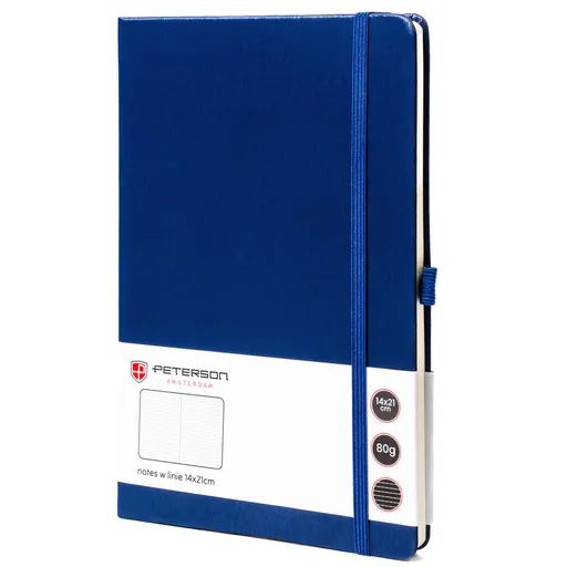Tmavomodrý zápisník A5 s linajkami a tvrdou väzbou