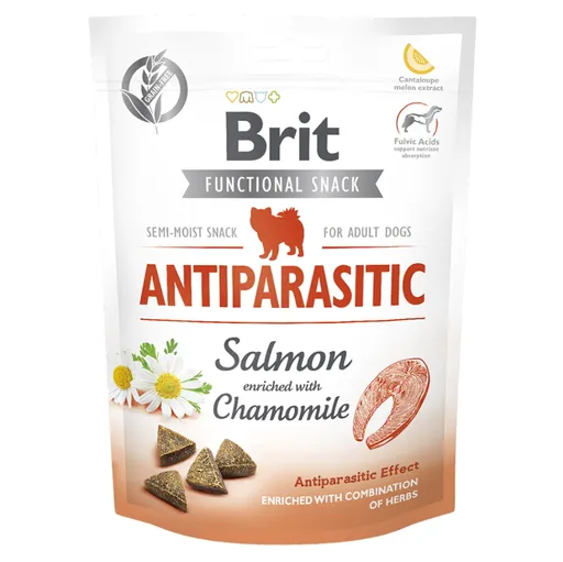 BRIT Care Functional Snack Antiparasit Salmon s lososom a harmančekom pre psov 150 g