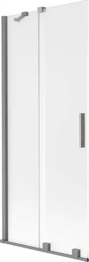 MEXEN/S - Velár dvojkrídlová posuvná vaňová zástena 80 x 150, dekor, grafit metal 896-080-000-31-95
